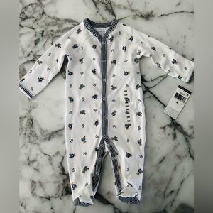 Ralph Lauren Cotton Polo Bear Footed Coverall One-Piece, size 3M, New with Tags